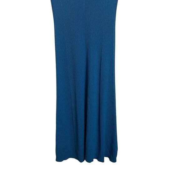 Everlane The Ribbed Knit Midi Dress Blue Sleeveless Small - Picture 3 of 6
